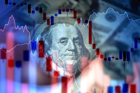 Cotización del dólar, gráficos con colores variados