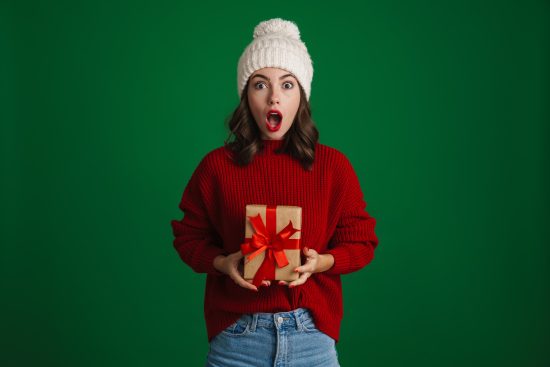 regalo, navidad, mujer, fantasticos,