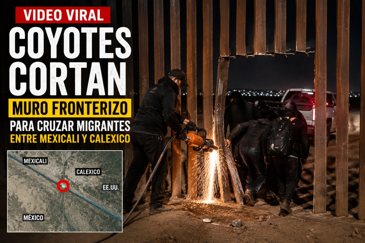 Coyotes cortan muro fronterizo para cruzar migrantes, Coyotes Destroy Border Wall to Smuggle Migrants Into the U.S.