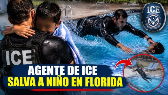Agente de ICE salva a niño en piscina de Florida