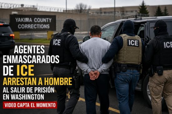 Agentes enmascarados de ICE siguen al hombre al salir de prisión