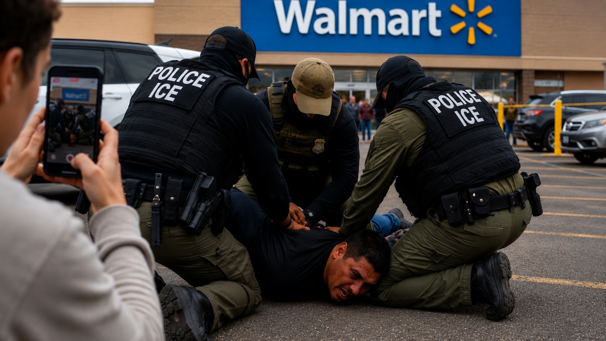 ¿Qué muestra el video del arresto en Walmart?, Walmart immigration arrest video