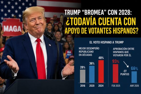 Apoyo hispano a Trump cae tras guiño a 2028